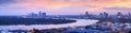 Chao Phraya River and Bangkok metropolitan region landscape panorama. Royalty Free Stock Photo